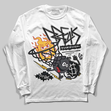 Jordan 3 Retro Black Cat DopeSkill Long Sleeve T-Shirt Break Through Graphic Streetwear - White