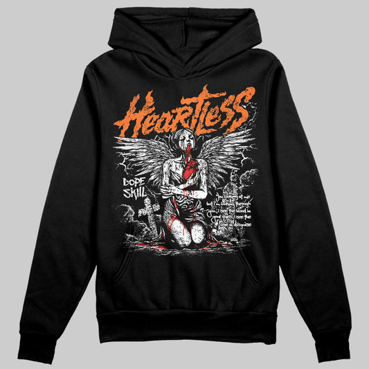 Orange, Black & White Sneakers DopeSkill Hoodie Sweatshirt Heartless Graphic Streetwear - Black