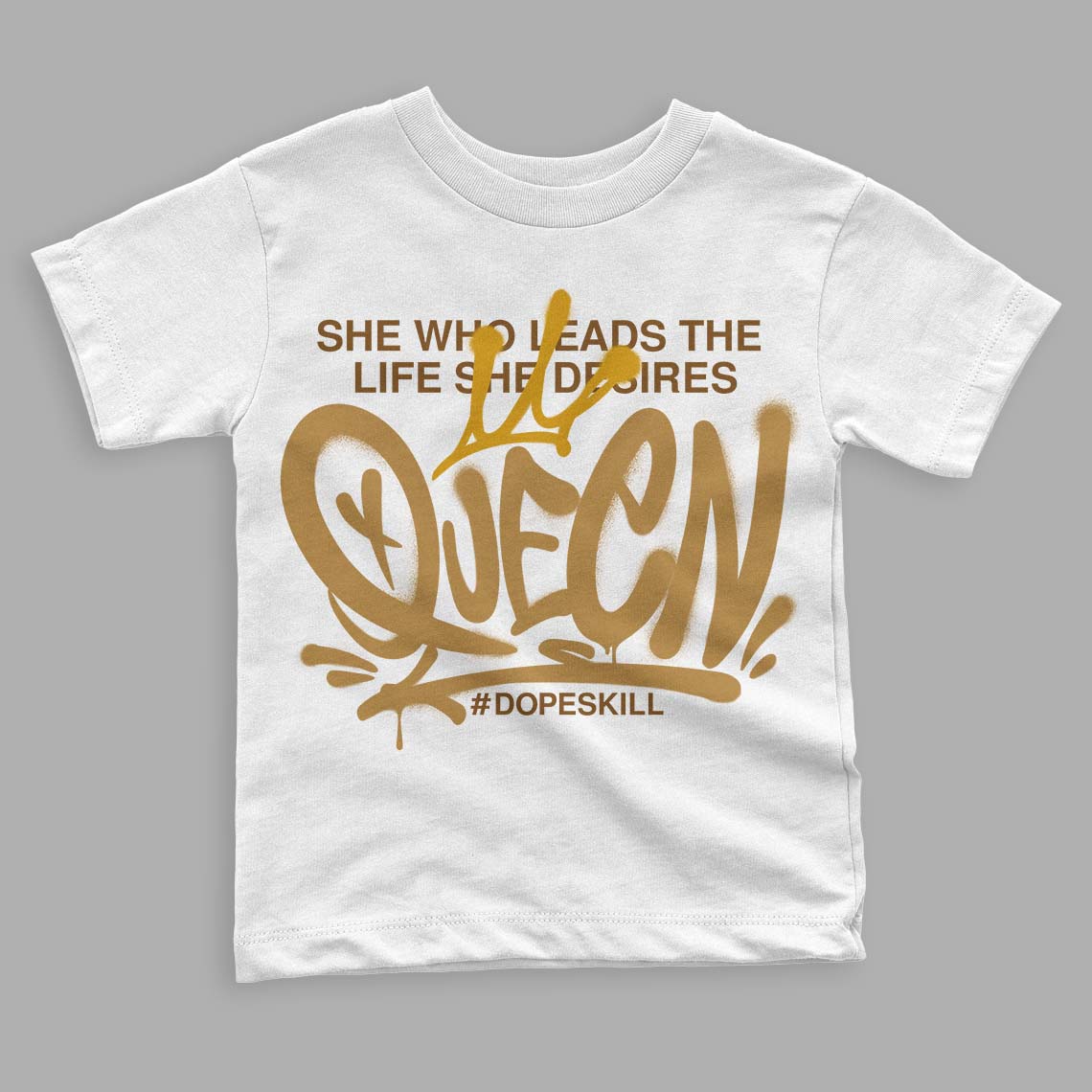 Jordan 13 Wheat 2023 DopeSkill Toddler Kids T-shirt Queen Streetwear - White