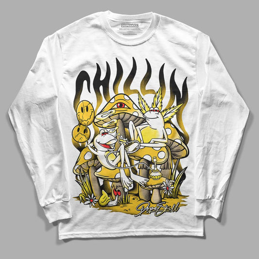 Jordan 4 Retro “Vivid Sulfur” DopeSkill Long Sleeve T-Shirt Chillin Graphic Streetwear - White 