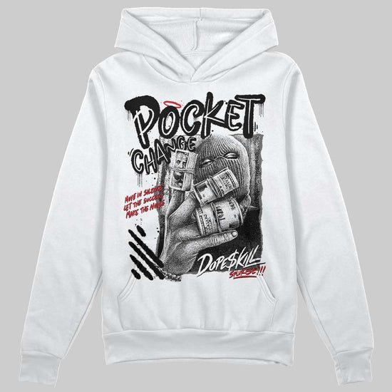 Jordan 4 “Black Cat” (2025) DopeSkill Hoodie Sweatshirt Pocket Change Graphic Streetwear - White