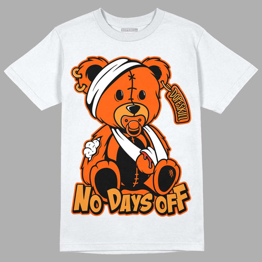 Jordan 12 Retro Brilliant Orange DopeSkill T-Shirt Hurt Bear Graphic Streetwear - White