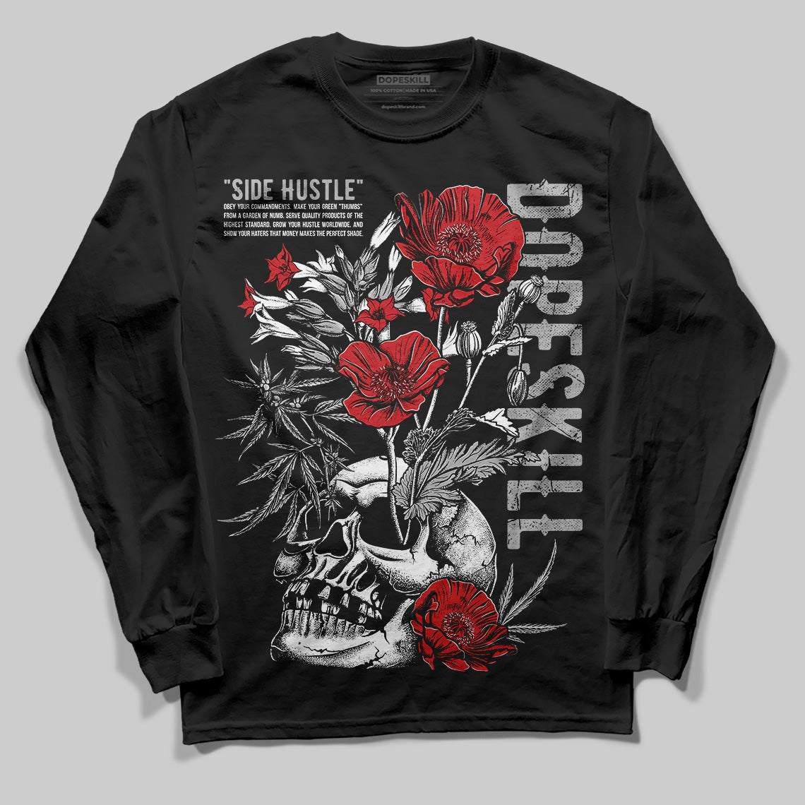 Jordan 3 OG “Black Cement” DopeSkill Long Sleeve T-Shirt Side Hustle Graphic Streetwear - Black