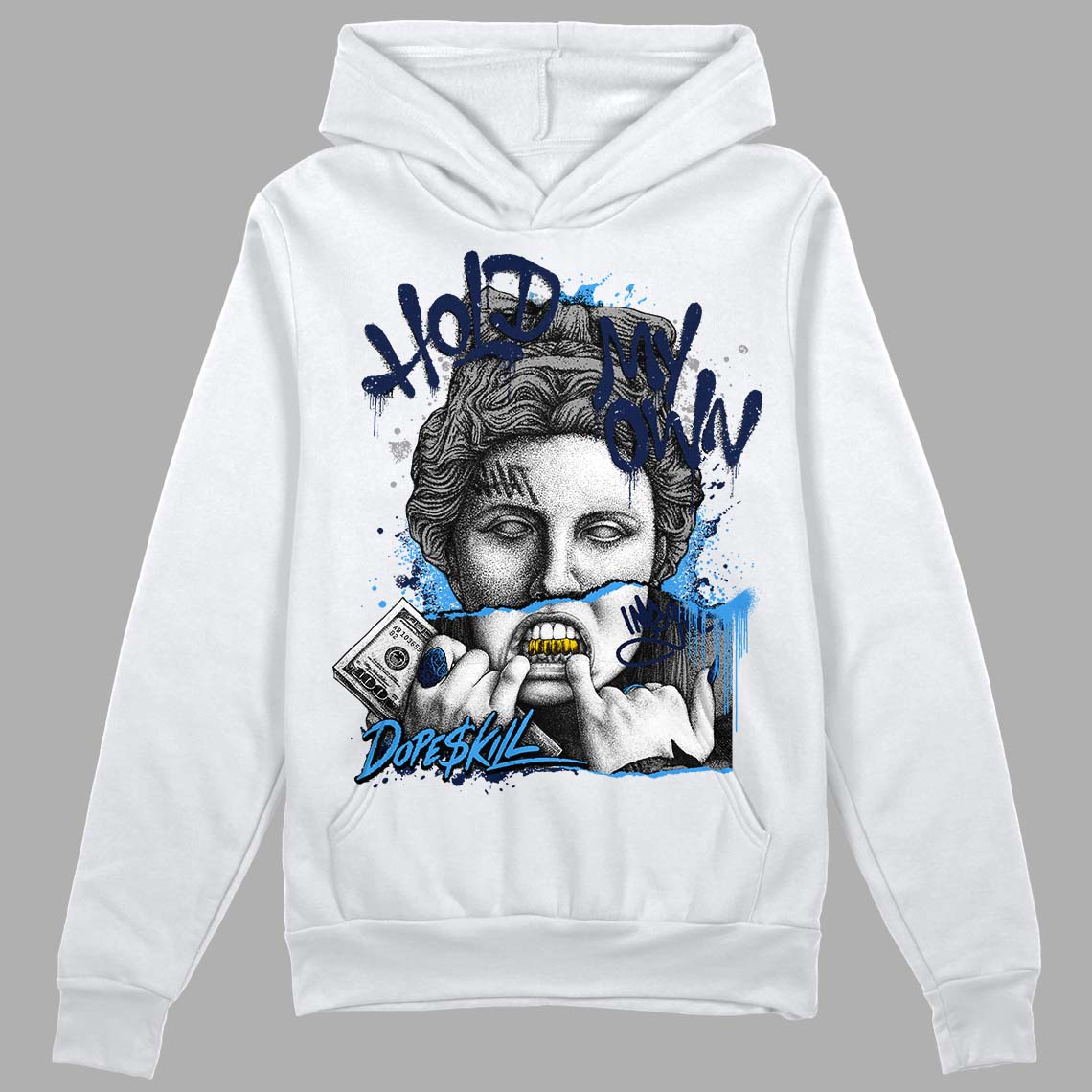 Jordan 3 "Midnight Navy"  DopeSkill Hoodie Sweatshirt Hold My Own Graphic Streetwear - White 