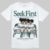 Jordan 4 Retro Oxidized Green DopeSkill T-Shirt New Seek First Graphic Streetwear - White 