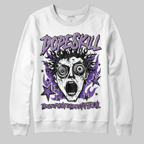 PURPLE Sneakers DopeSkill Sweatshirt Root of Evil Graphic Streetwear - White 