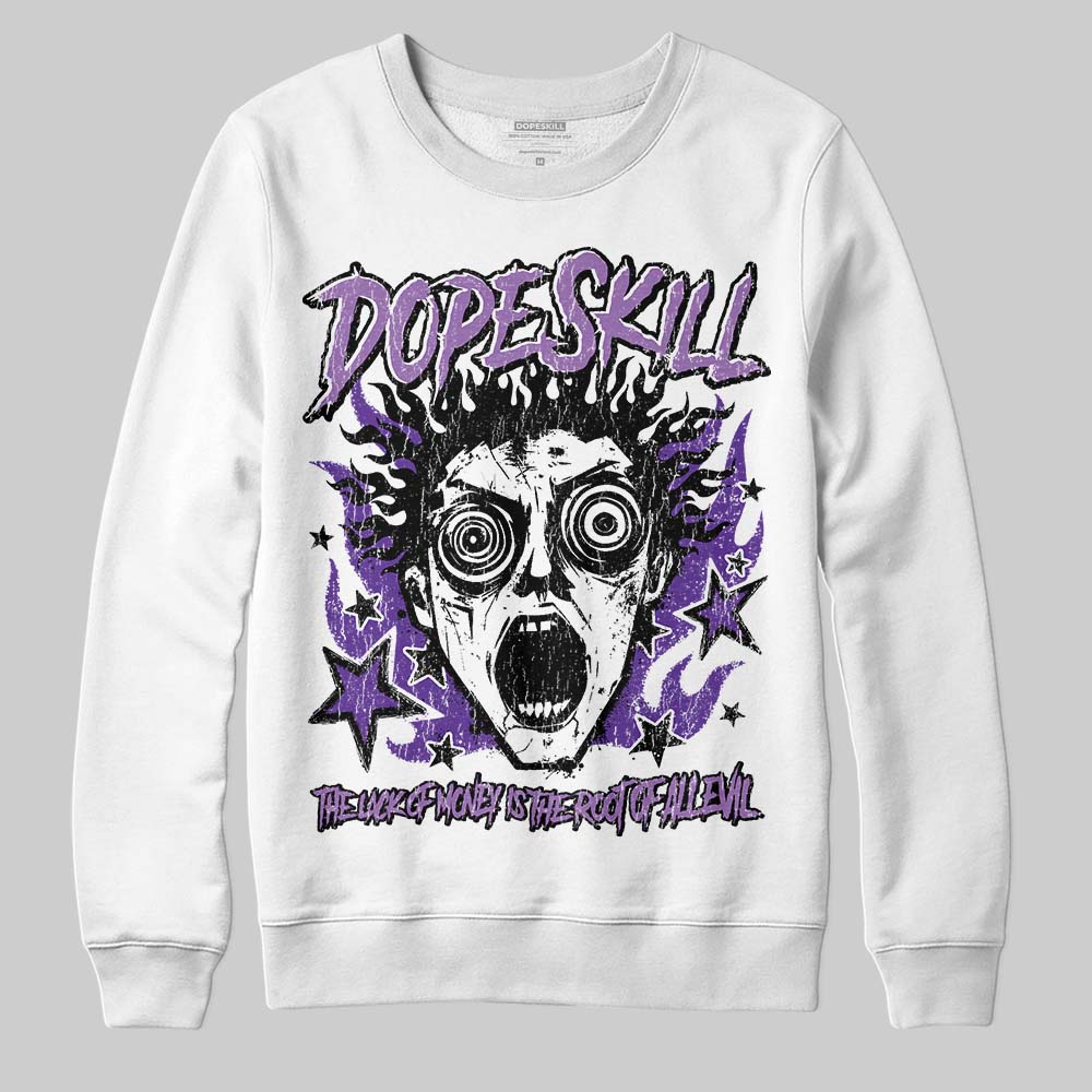 PURPLE Sneakers DopeSkill Sweatshirt Root of Evil Graphic Streetwear - White 