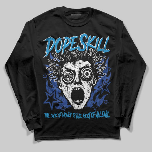Royal Blue Sneakers DopeSkill Long Sleeve T-Shirt Root of Evil Graphic Streetwear - Black