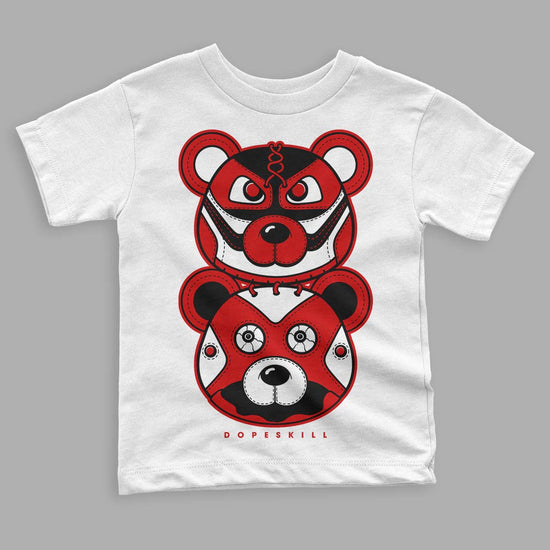 Jordan 1 Retro Low "Black Toe" DopeSkill Toddler Kids T-shirt Leather Bear Graphic Streetwear - White