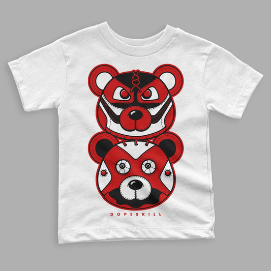 Jordan 1 Retro Low "Black Toe" DopeSkill Toddler Kids T-shirt Leather Bear Graphic Streetwear - White