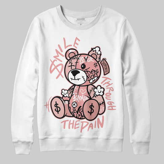 Jordan 40 “Dusty Rose” DopeSkill Sweatshirt Smile Through The Pain Graphic Streetwear - White