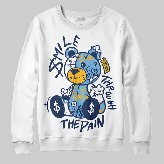 Jordan 4 Retro ‘Dunk From Above’ DopeSkill Sweatshirt Smile Through The Pain Graphic Streetwear - White