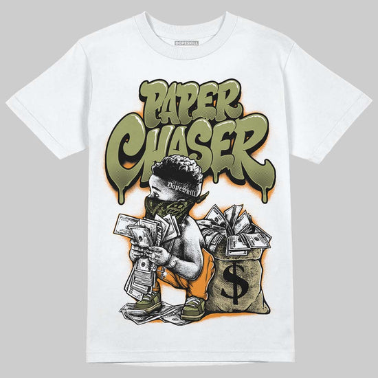 Olive Sneakers DopeSkill T-Shirt Paper Chaser Boy Graphic Streetwear - White
