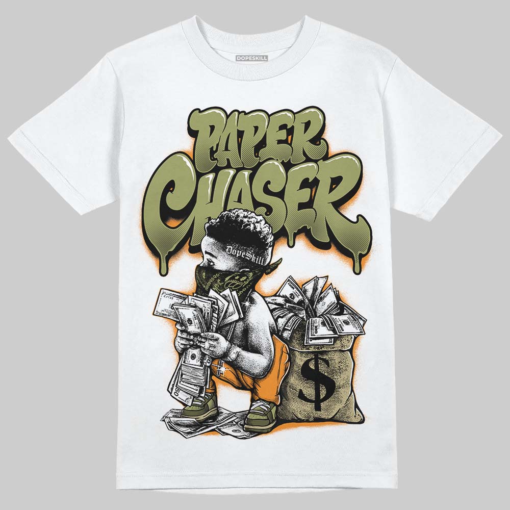 Olive Sneakers DopeSkill T-Shirt Paper Chaser Boy Graphic Streetwear - White