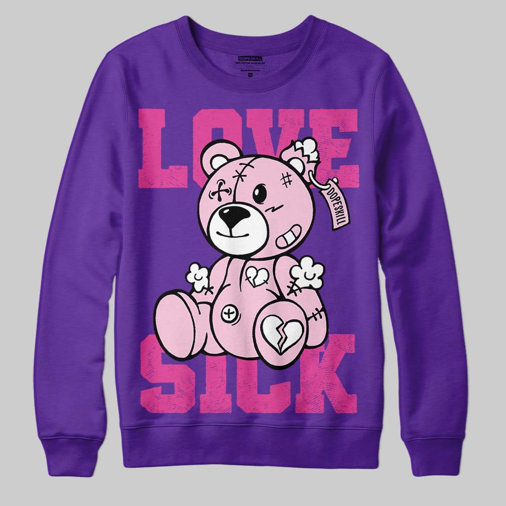 PURPLE Sneakers DopeSkill Sweatshirt Love Sick Graphic Streetwear - Purple