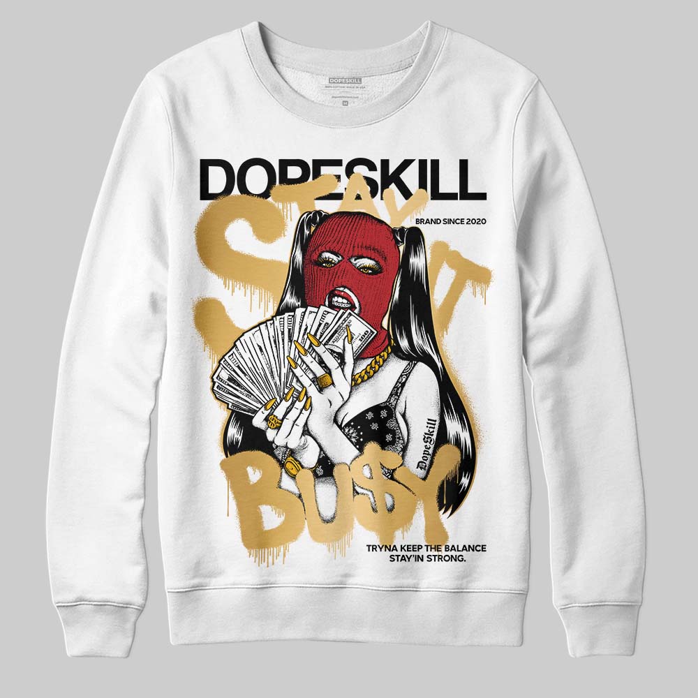 Jordan 12 Retro 'Taxi' 2025 DopeSkill Sweatshirt Stay It Busy Graphic Streetwear - White