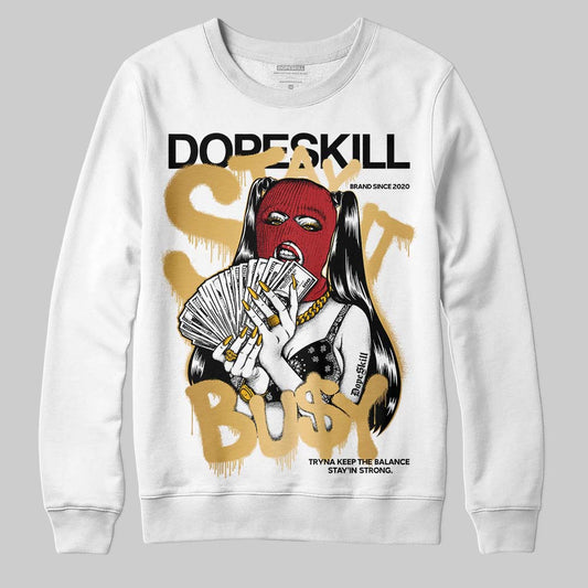 Jordan 12 Retro 'Taxi' 2025 DopeSkill Sweatshirt Stay It Busy Graphic Streetwear - White
