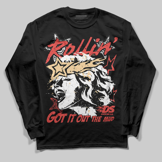 Red Sneakers DopeSkill Long Sleeve T-Shirt Got It Out The Mud Graphic Streetwear - black