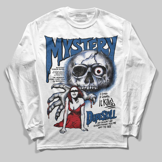 Jordan 1 Low OG “Storm Blue” DopeSkill Long Sleeve T-Shirt Mystery Ghostly Grasp Graphic Streetwear - WHite