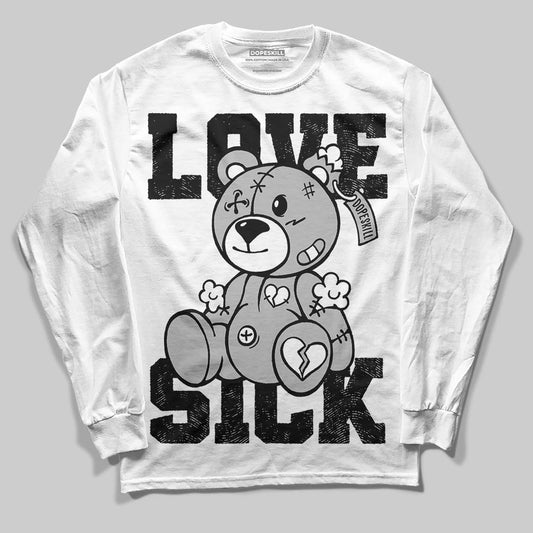Black and White Sneakers DopeSkill Long Sleeve T-Shirt Love Sick Graphic Streetwear - White 