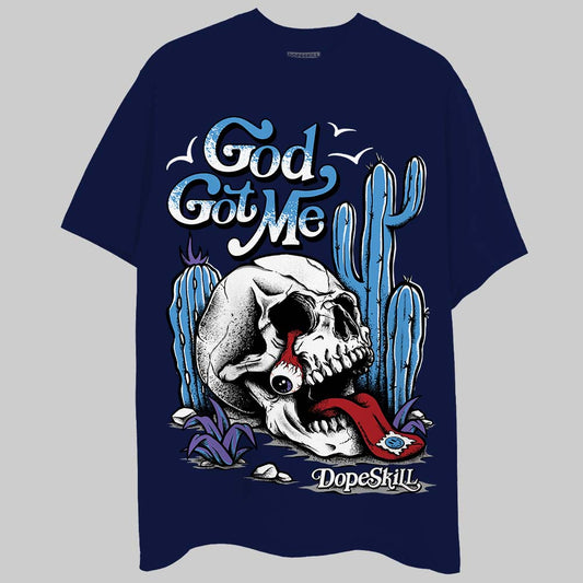 Jordan 3 "Midnight Navy" DopeSkill Navy T-Shirt God Got Me Graphic Streetwear