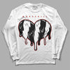 Jordan 14 "Black/White" DopeSkill Long Sleeve T-Shirt Slime Drip Heart Graphic Streetwear - White