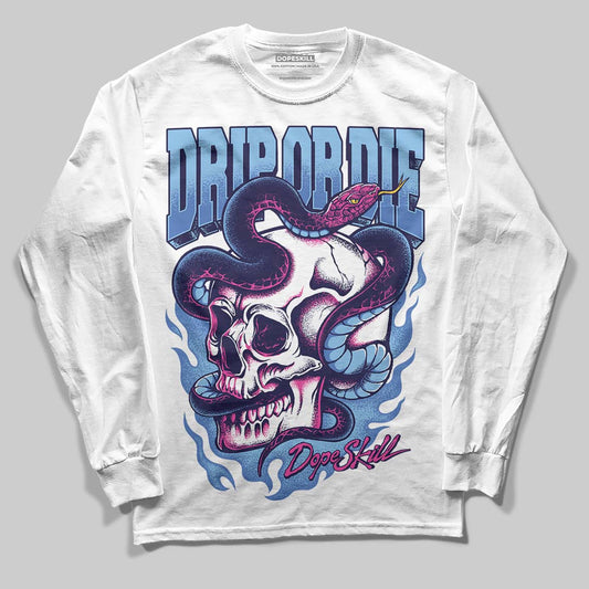 University Blue Sneakers DopeSkill Long Sleeve T-Shirt Drip or Die Graphic Streetwear - White