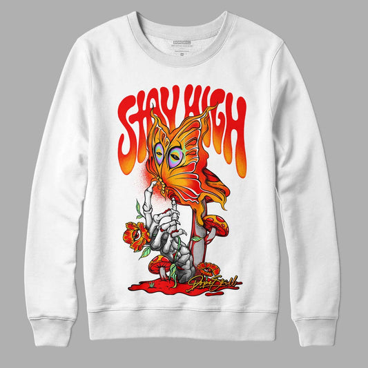 Red Sneakers DopeSkill Sweatshirt Stay High Graphic Streetwear - White