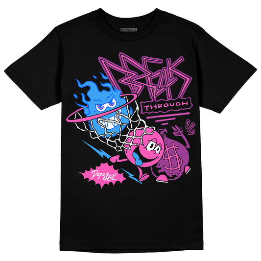 Jordan 4 GS “Hyper Violet” DopeSkill T-Shirt Break Through Graphic Streetwear - Black