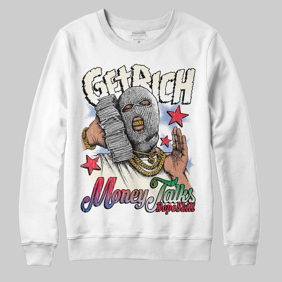 Jordan 11 Retro 285 Atlanta DopeSkill Sweatshirt Get Rich Graphic Streetwear - White