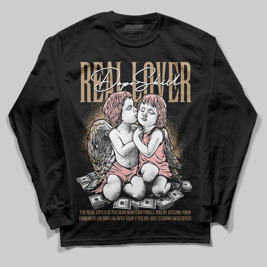 Nike Air Force 1 Low Canvas “Linen” DopeSkill Long Sleeve T-Shirt Real Lover Graphic Streetwear - Black