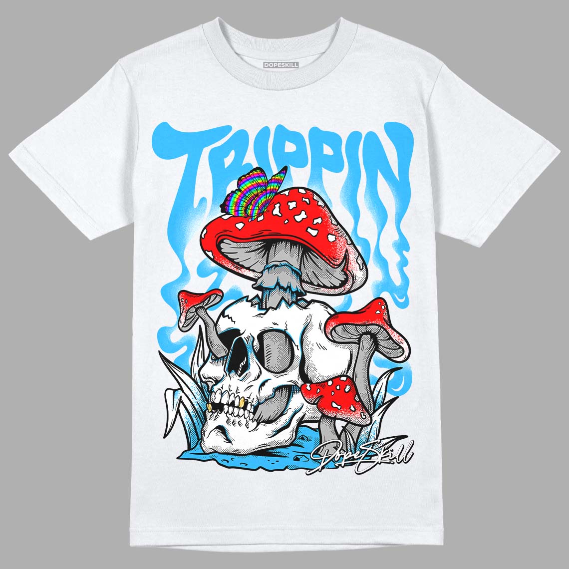 Jordan 2 Low "University Blue" DopeSkill T-Shirt Trippin Graphic Streetwear - White