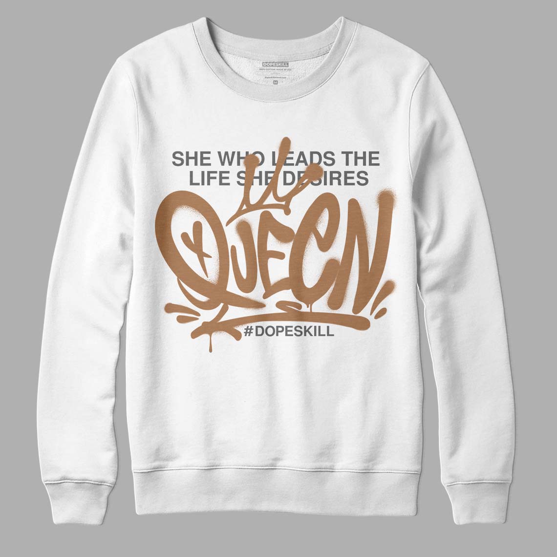 Jordan 6 WMNS Gore-Tex Brown Kelp DopeSkill Sweatshirt Queen Graphic Streetwear - White 