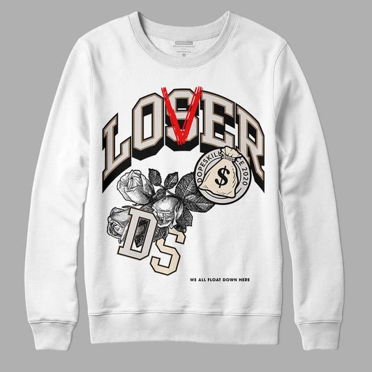 Jordan 5 SE “Sail” DopeSkill Sweatshirt Loser Lover Graphic Streetwear - White