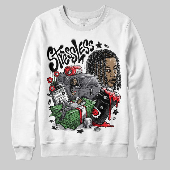 Jordan 4 “Fear” DopeSkill Sweatshirt Stressless Graphic Streetwear - White