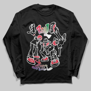 Jordan 11 Retro 285 Atlanta DopeSkill Long Sleeve T-Shirt Real Y2K Players Graphic Streetwear - Black