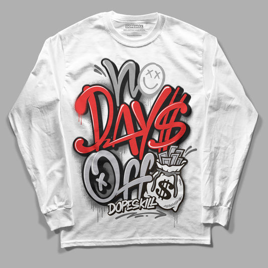 Grey Sneakers DopeSkill Long Sleeve T-Shirt No Days Off Graphic Streetwear - White