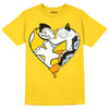 Jordan 6 “Yellow Ochre” DopeSkill Yellow T-shirt Heart Jordan 6 Graphic Streetwear 