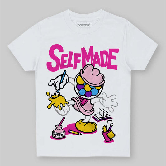 Pink Sneakers DopeSkill Toddler Kids T-shirt Self Made Graphic Streetwear - White
