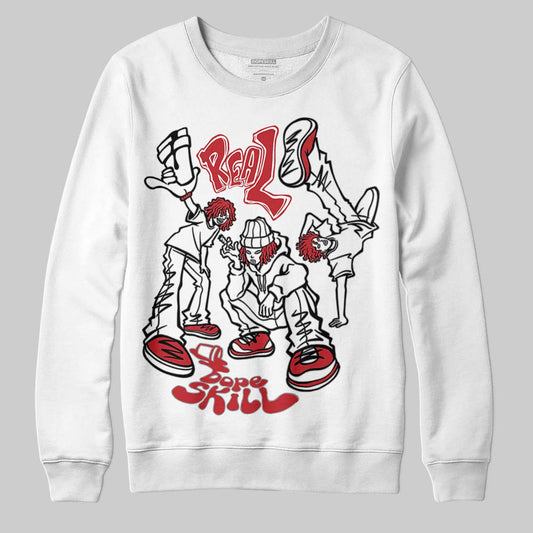 Jordan 1 Low OG "Chicago" DopeSkill Sweatshirt Real Y2K Players Graphic Streetwear - White