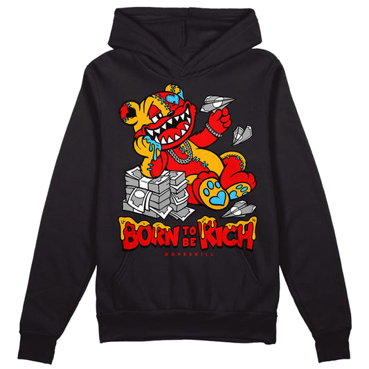 Red Sneakers DopeSkill Hoodie Sweatshirt Born To Be Rich Graphic Streetwear - Black