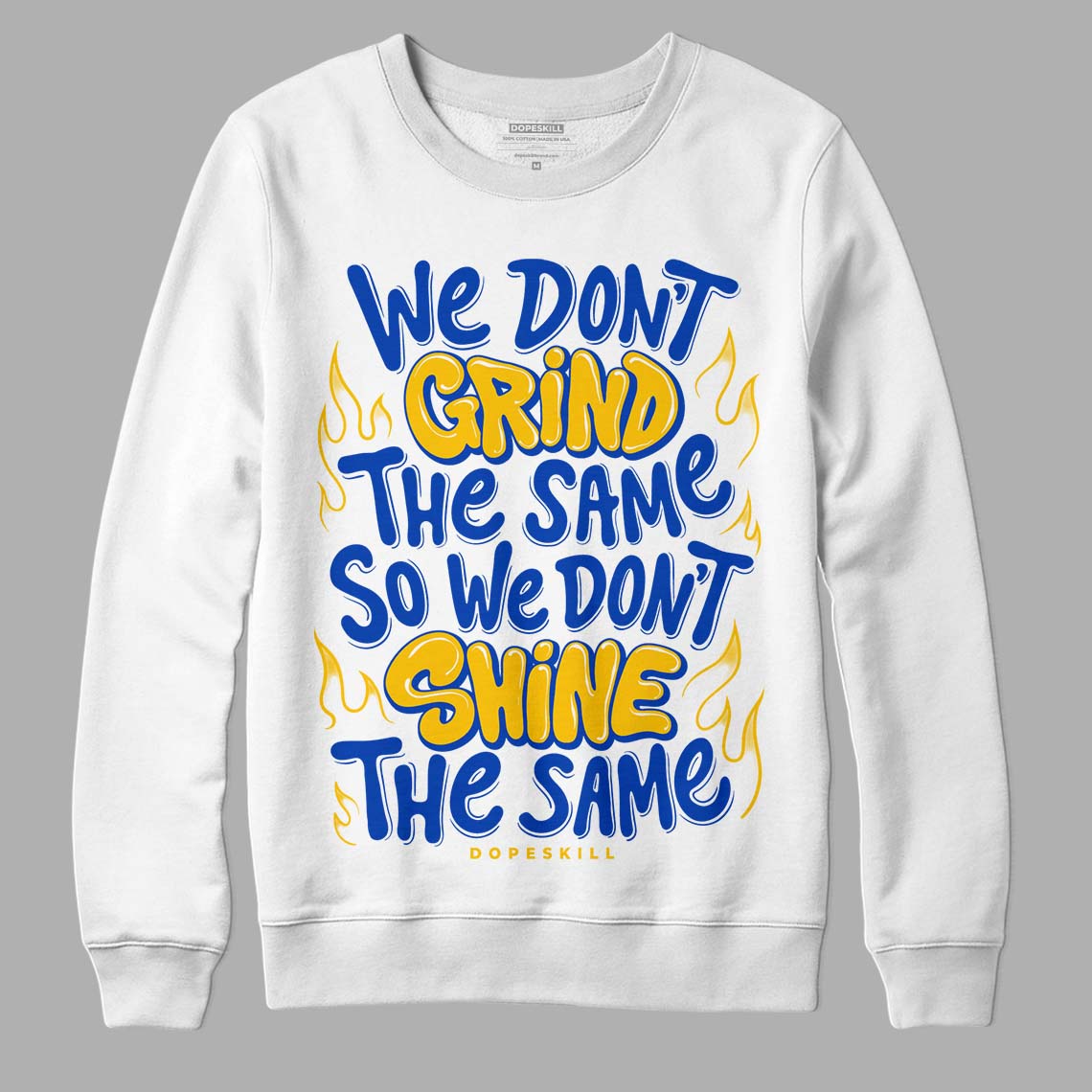 Jordan 14 “Laney” DopeSkill Sweatshirt Grind Shine Graphic Streetwear - White