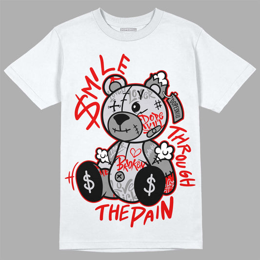 Jordan 2 Retro "Black Cement" DopeSkill T-Shirt Smile Through The Pain Graphic Streetwear - White 