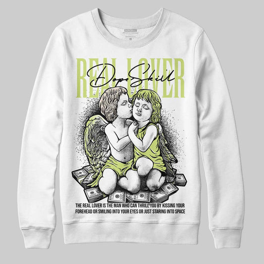 Jordan 5 “Luminous Green” DopeSkill Sweatshirt Real Lover Graphic Streetwear - White
