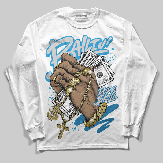 Jordan 4 Retro Military Blue DopeSkill Long Sleeve T-Shirt Always Ballin' Graphic Streetwear - White