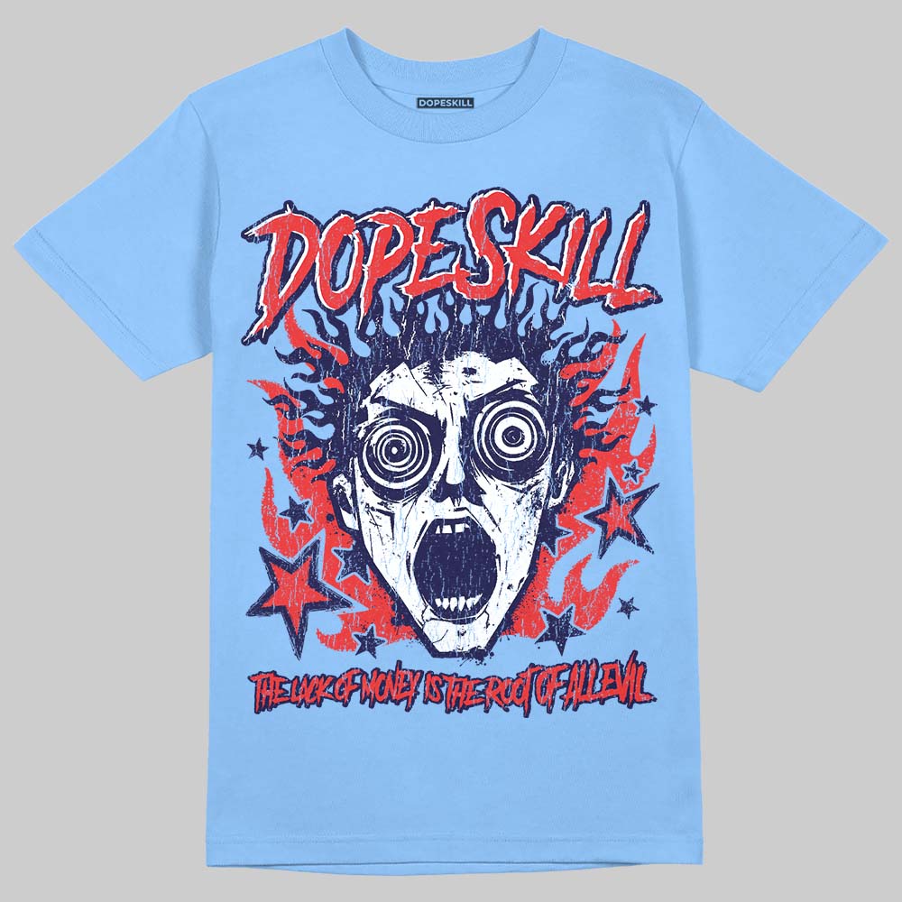 University Blue Sneakers DopeSkill T-Shirt Root of Evil Graphic Streetwear - Carolina Blue