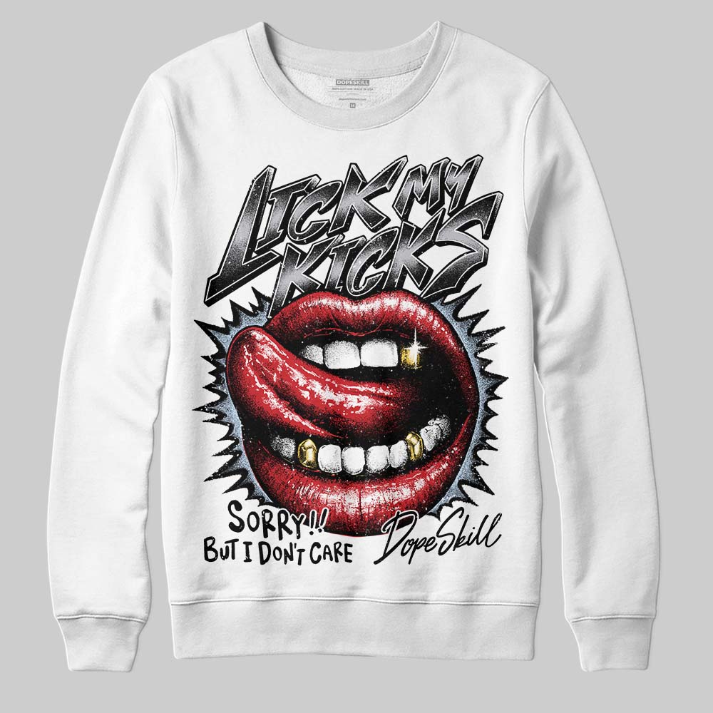 Jordan 5 Retro OG Black Metallic Reimagined DopeSkill Sweatshirt Lick My Kicks Graphic Streetwear - White