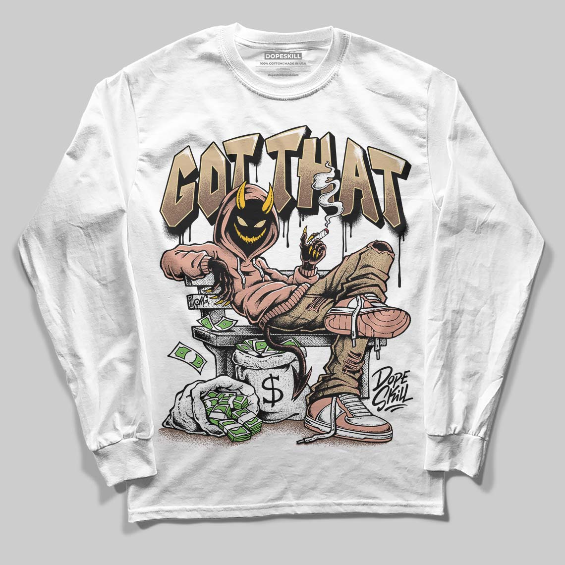 TAN Sneakers DopeSkill Long Sleeve T-Shirt Got That Graphic Streetwear - White