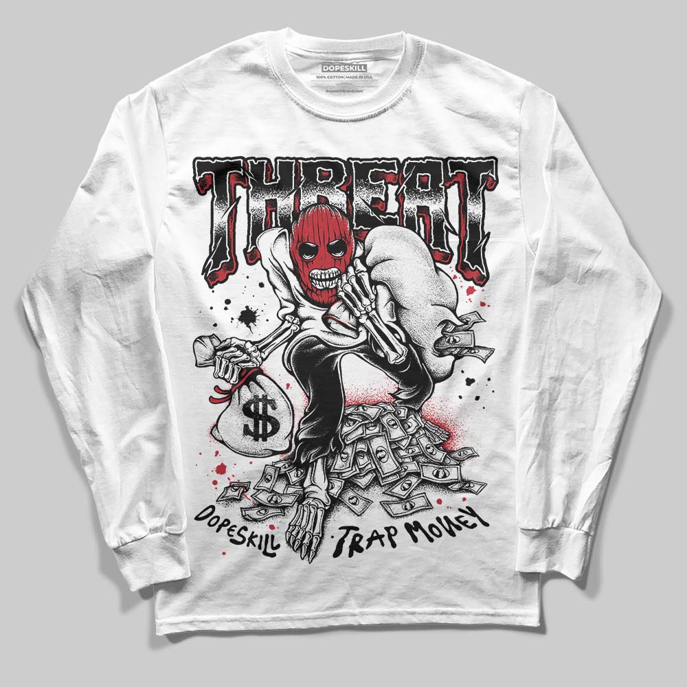 Jordan 14 Retro ‘Black Toe’ DopeSkill Long Sleeve T-Shirt Threat Graphic Streetwear - WHite