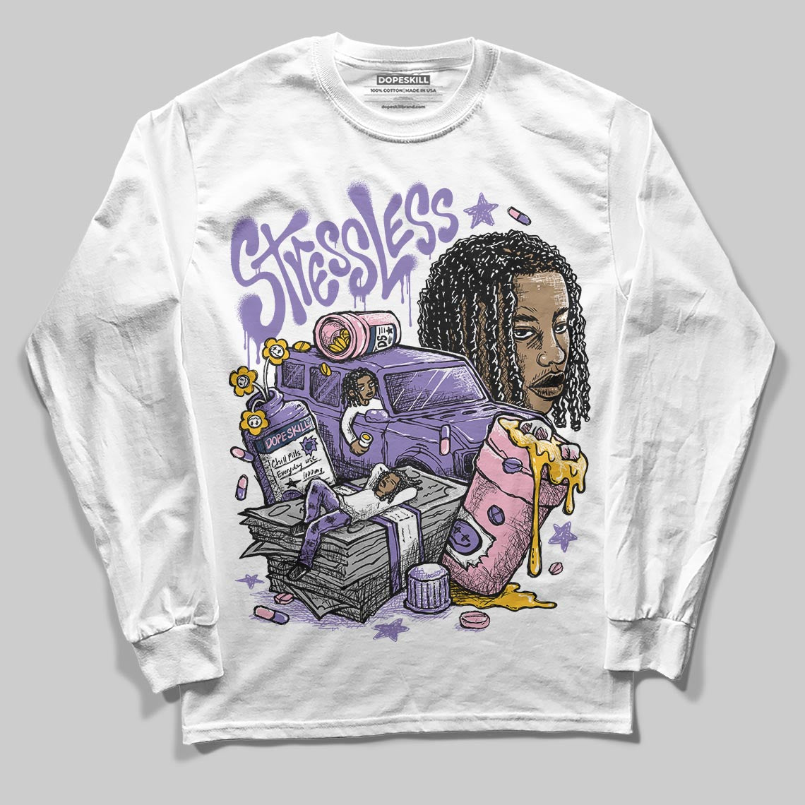 Jordan 11 "Mojave" DopeSkill Long Sleeve T-Shirt Stressless Graphic Streetwear - White